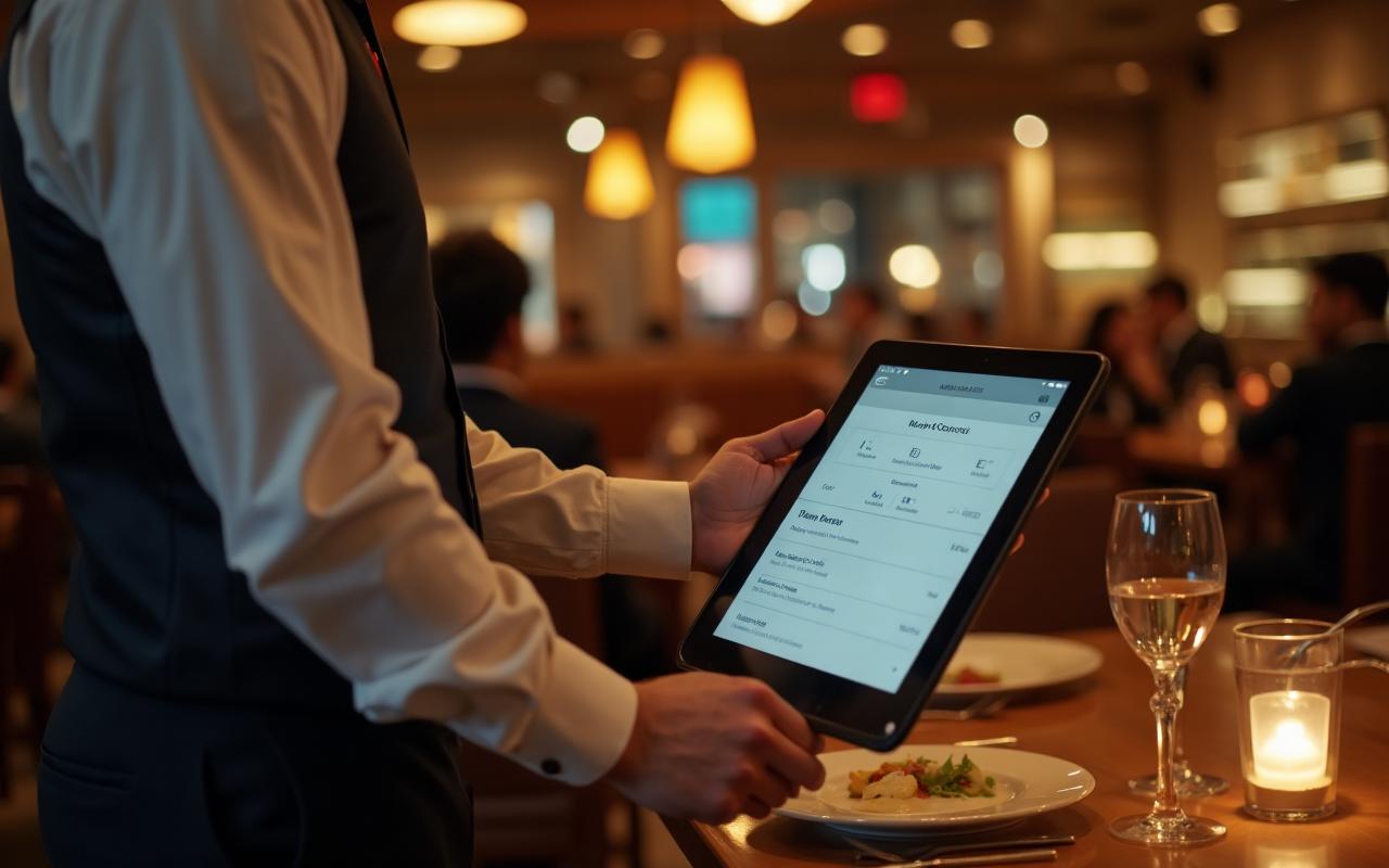 Waiter using AI-powered Captain App Waiter using AI-powered Captain App